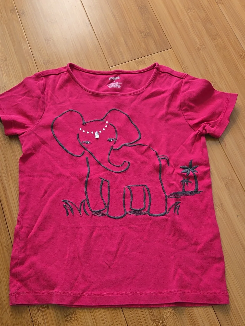 Girls' Hot Pink Elephant Tee - 8